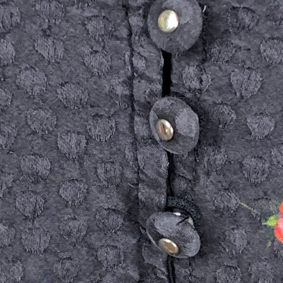 The Kooples Black & Red Floral Silk Blend Jacquard  Dress - Sz 1 - Picture 3 of 8